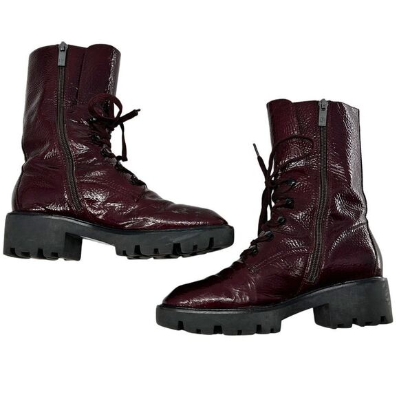 Donald J. Pliner Elyas Lace Up Boots Maroon Size 6 - Picture 4 of 15